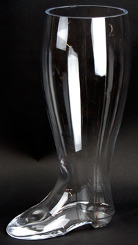 2 Liter Glass Boot: Mouth Blown (1)