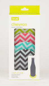 Chevron Glass: Coaster Set of 4 (1)