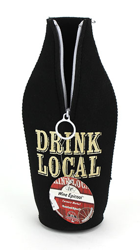 Drink Local Wine Bottle Koozie, Neoprene