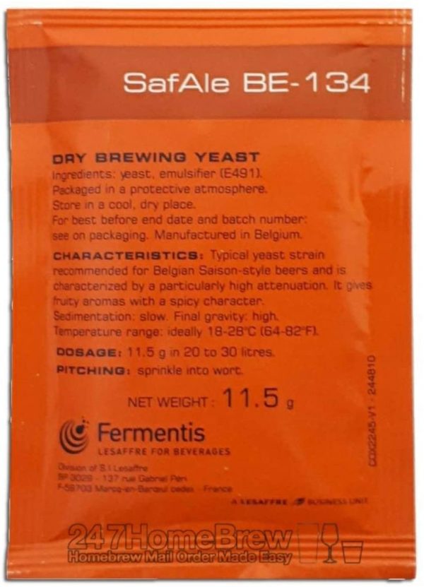 SafAle BE-134 Fermentis Saison Yeast, 11.5 grams