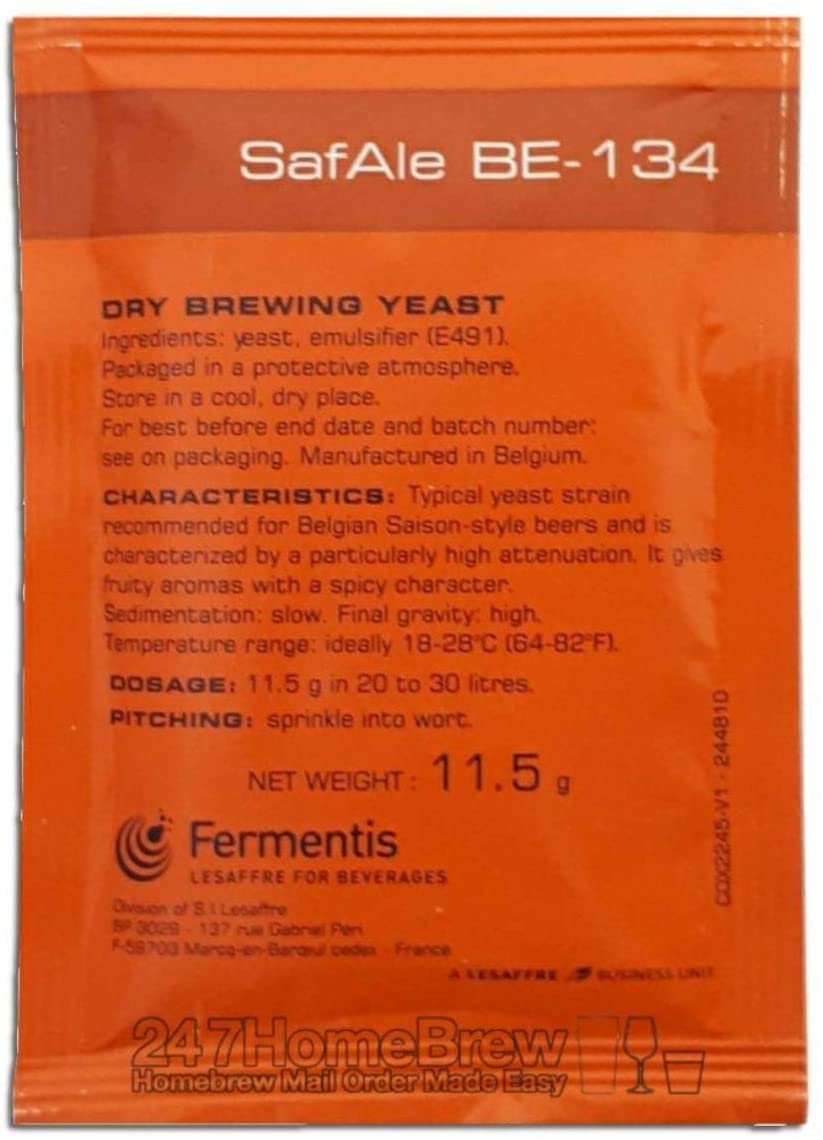 SafAle BE-134 Fermentis Saison Yeast, 11.5 grams