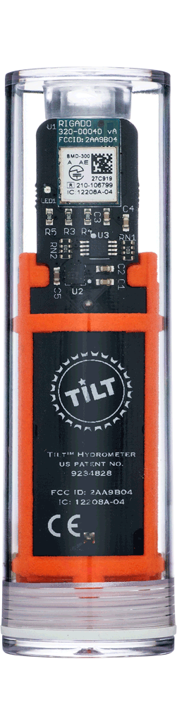 Tilt Hydrometer and Thermometer, Orange