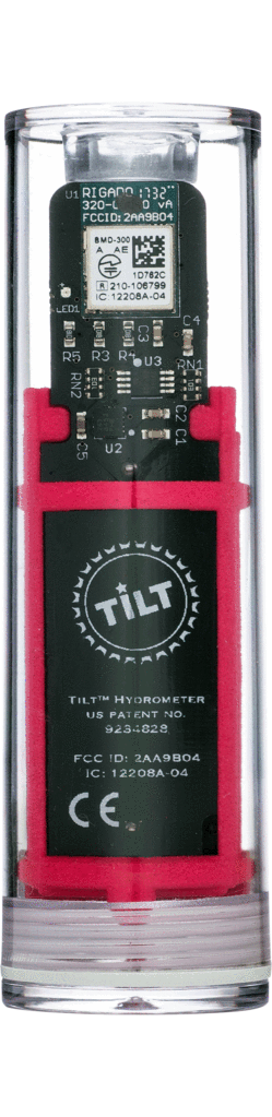 Tilt Hydrometer and Thermometer, Pink