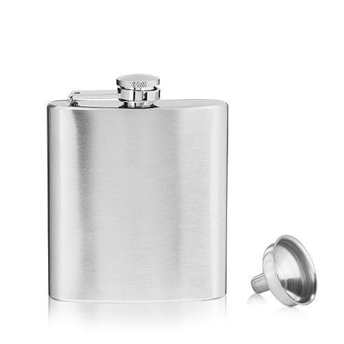 Flask, Stainless Steel, 6 oz with funnel