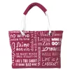 Burgundy Wine Designed Canvas Shoulder Bag